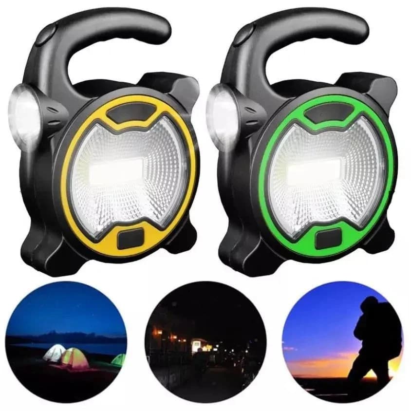 Lanterna Refletora Led 2 em 1 1w + 3w Emergência Portátil Pesca Acampamento Alça Resistente