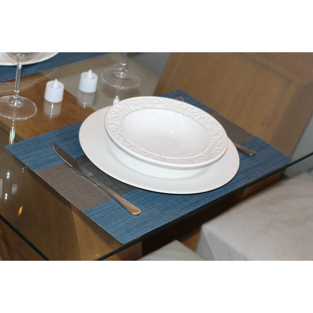 Kit jogo americano de mesa jantar Sousplat - 4 pçs/6 pçs/ 12 pçs - retangular e impermeável