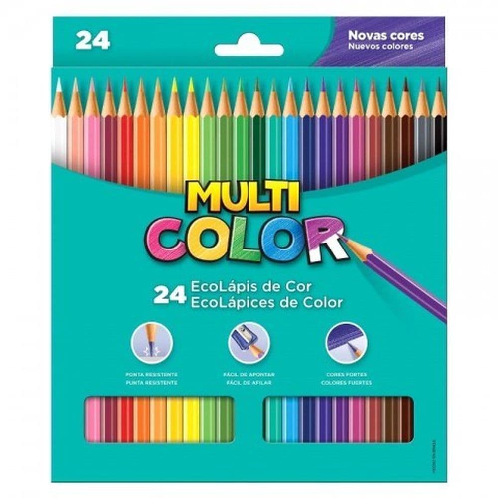 Lapis De Cor 24 Cores Faber Multicolor Super