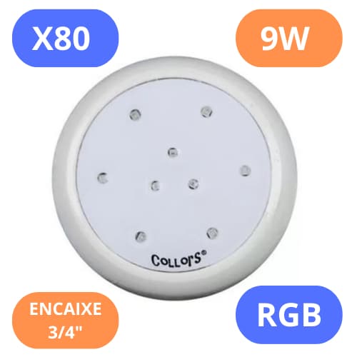 LED REFLETOR X80 SDM 9W RGB ENCAIXE 3/4 (COLLORS)