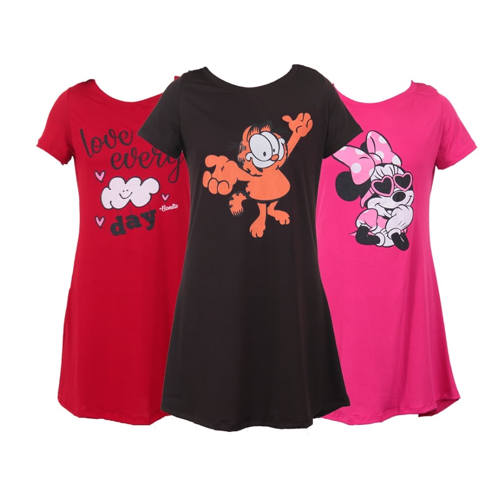 Kit 3 Camisolas Femininas Longa Com Silk Pode Usar Como Vestido