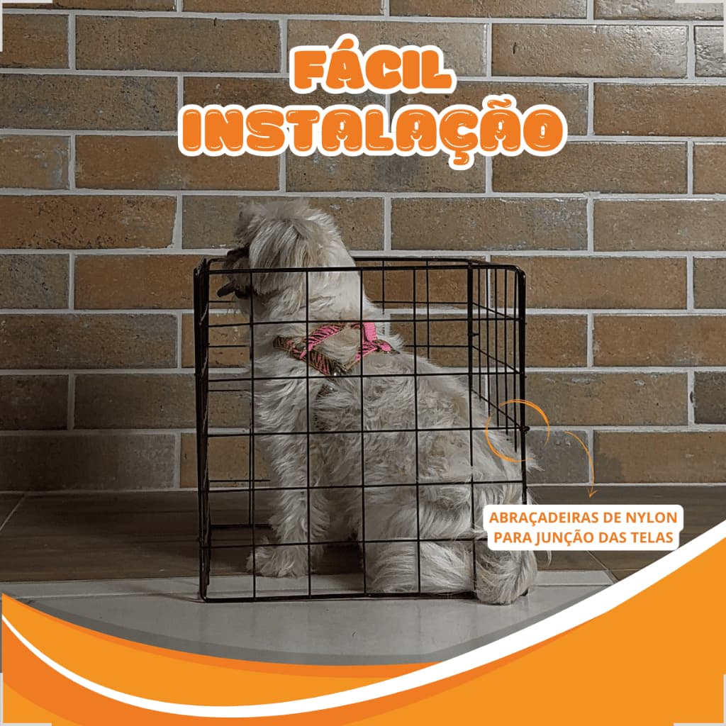Cercado Pet Modular 30x30 Preto Grade de Proteção para Cachorro Porquinho Da India Top