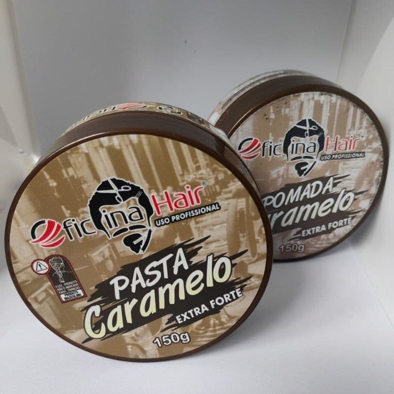 Kit Com 2 Pasta Caramelo fixadora de penteado OFICINA HAIR MG