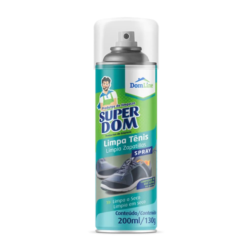 Spray Limpa Tenis Seco Tecido Couro Desengraxante 200mL Domline