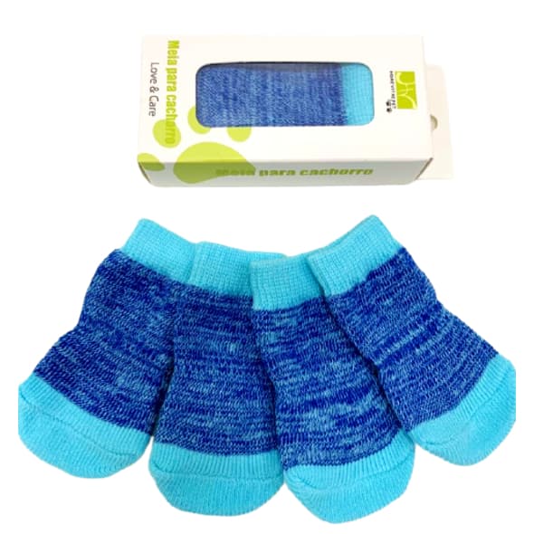 Kit 8 Meias para Pet Antiderrapante Proteção Patas M e G