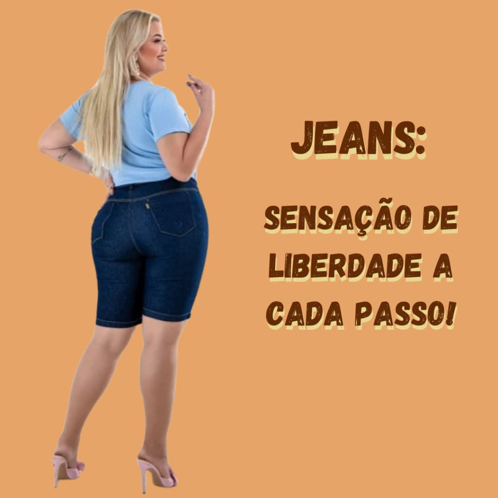 Bermuda Jeans Ciclista Feminino Jeans Premium Da Moda Com Elastano.