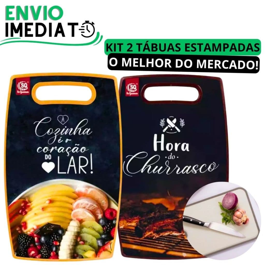 KIT 2 Tábua Estampada Para Corte GRANDE 36cm de Carne Legume Fruta Verdura Para Casa Cozinha Restaurante Buffet