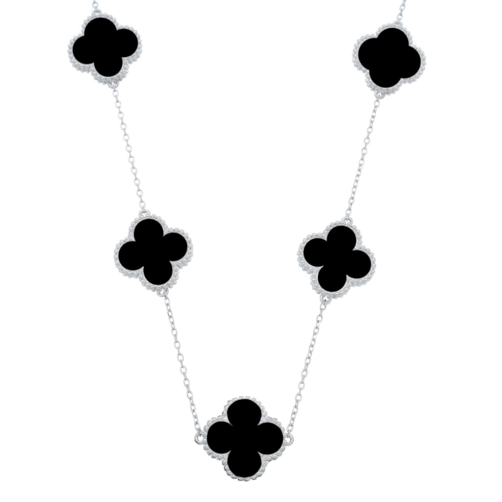 Colar Choker Feminino Virginia Trevo De Quatro Folhas Em Aço