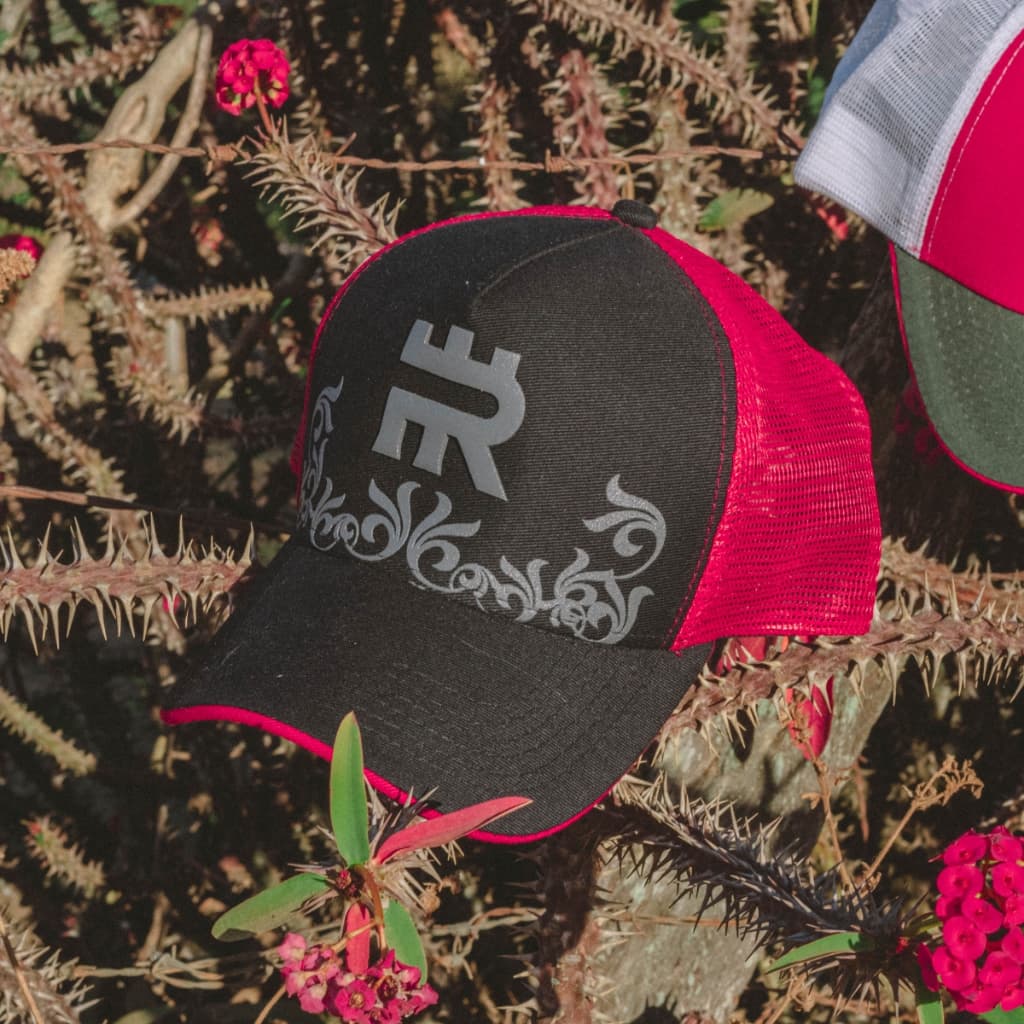 Boné Country Trucker Rodeio Texas Agro Vintage Vermelho Algodão Estampa