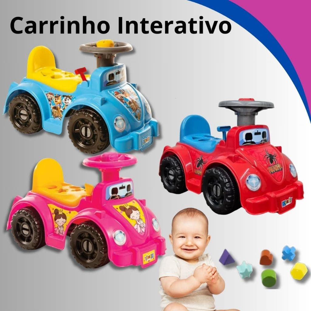 Carrinho Totoka andador Bebê Infantil Didático com Brinquedo