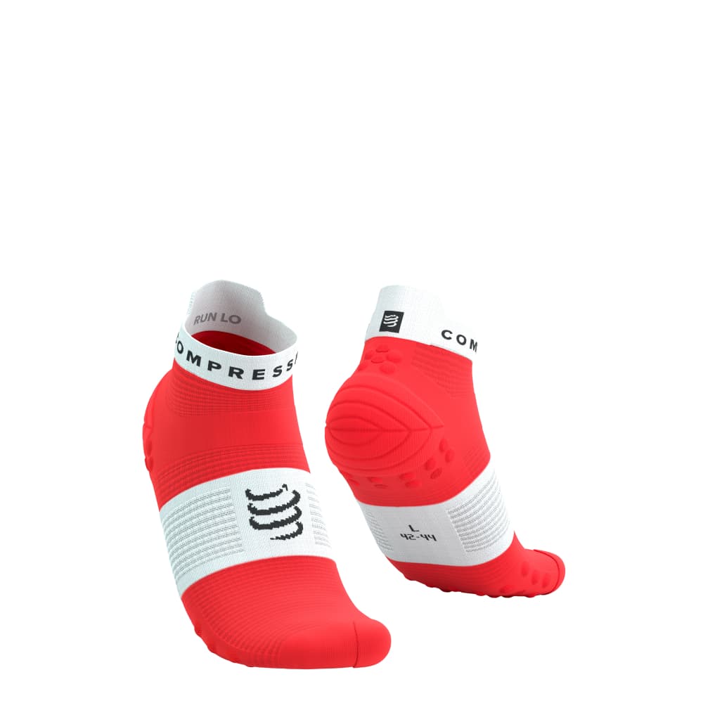 Meia de Compressão Para Corrida Cano Curto - Run Low V4 Vermelha/Branca - Corrida, Crossfit