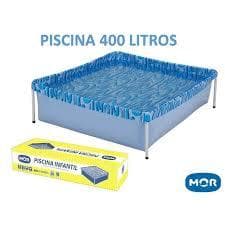 Piscina 400 Litros Mor Estrutura Quadrada Lona Reforçada
