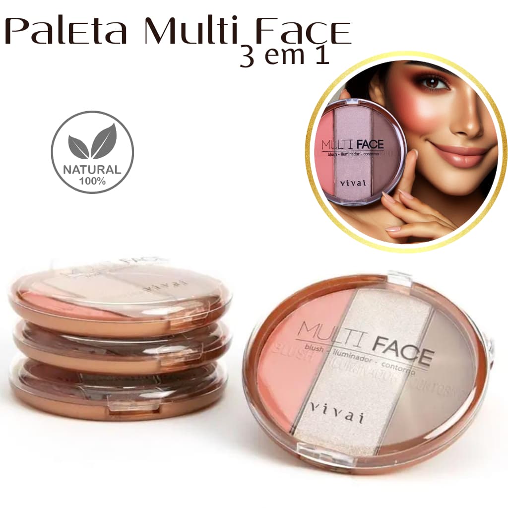 Blush Iluminador e Contorno Paleta de Maquiagem Multi Face da Febella