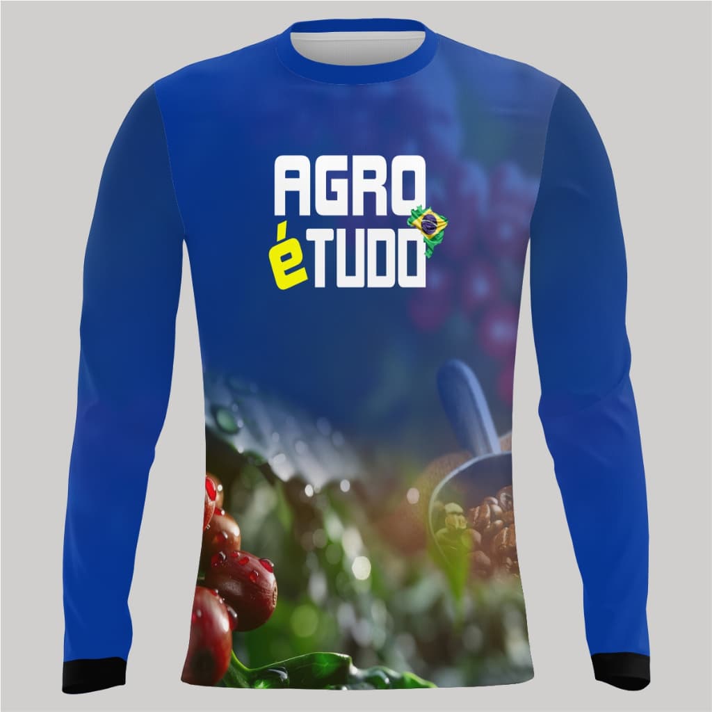 camisa manga longa camiseta proteção uv 50 agro é tudo café