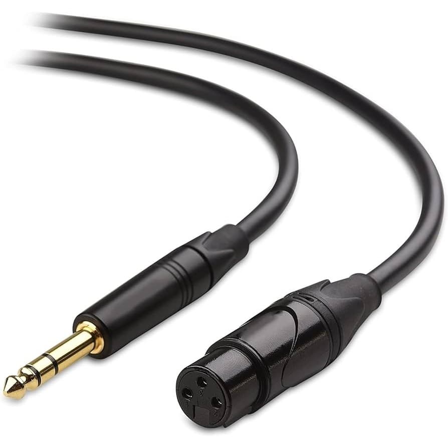 Cabo Microfone P10 X Xlr Fêmea 3 Metros Stereo Balanceado