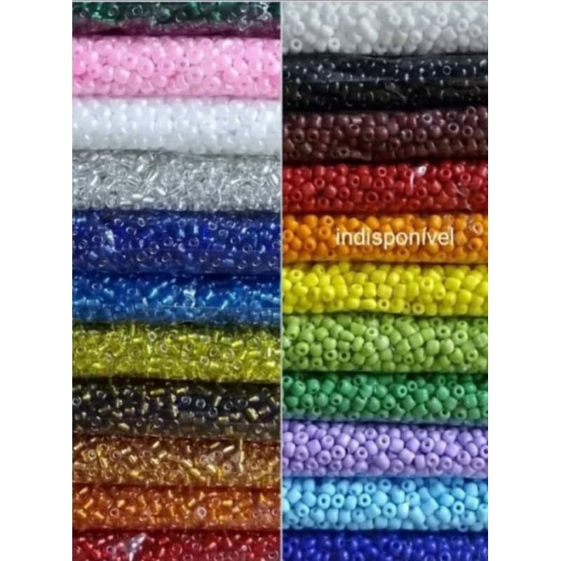 Kit 2600 Missangão 3,6mm 10 cores 25g cada pacote