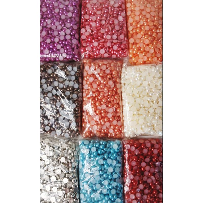 Kit 6000 Meia pérola 6mm abs -9 Pacotes 50g - 9 Cores
