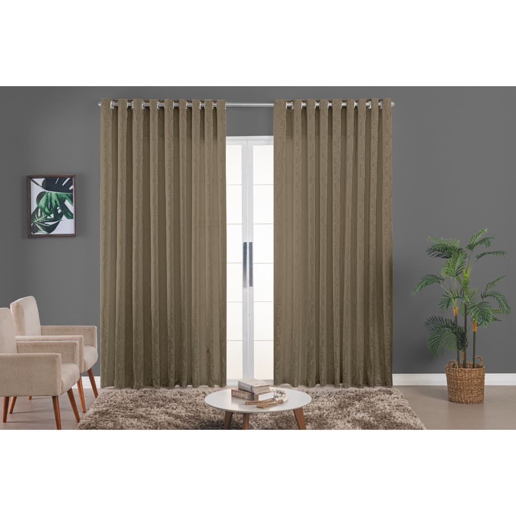 Cortina Jacquard Semi Blackout 2,80M X 2,40M Sala E Quarto
