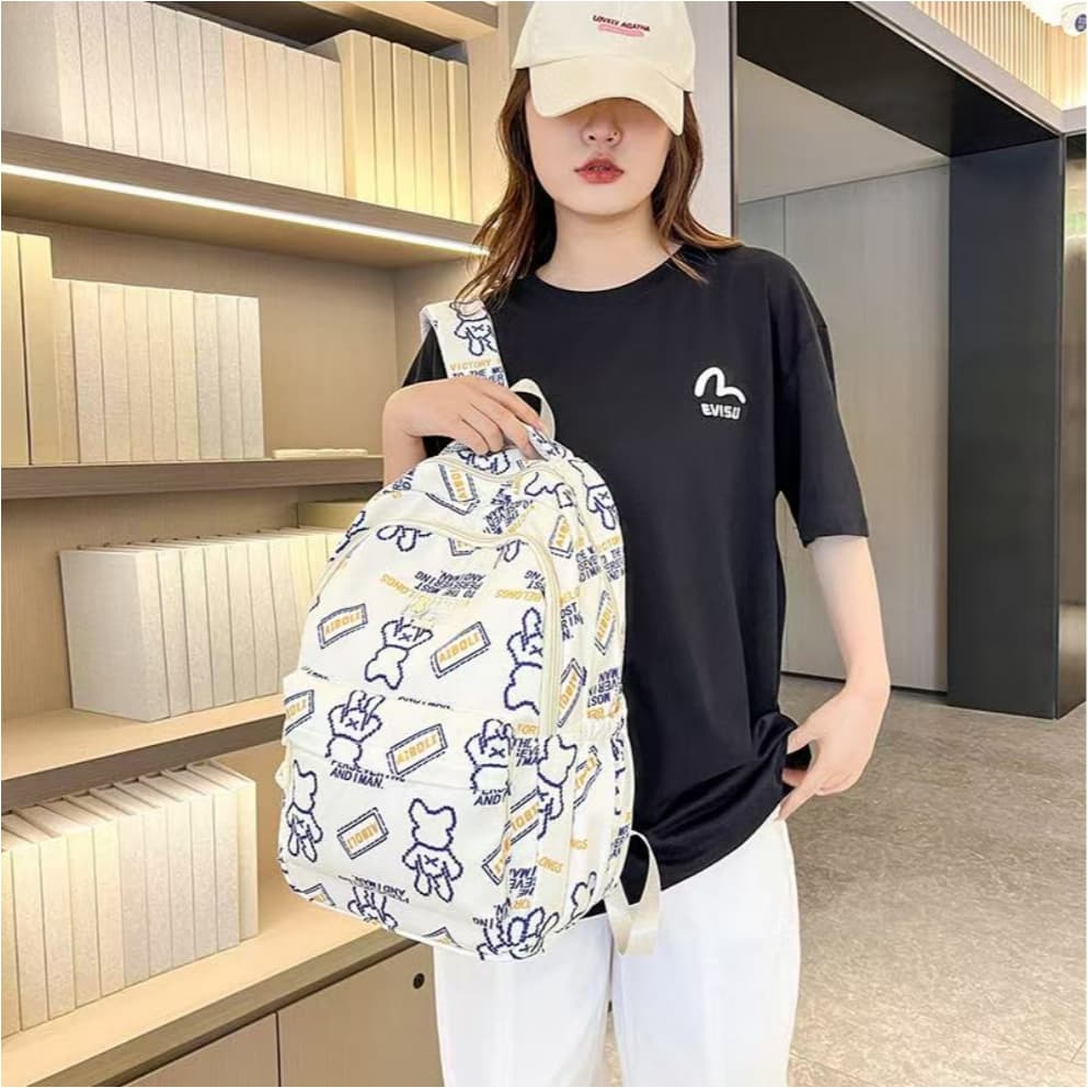 Mochila Feminina Escolar Grande Capacidade Impermeável Coreano vem usro