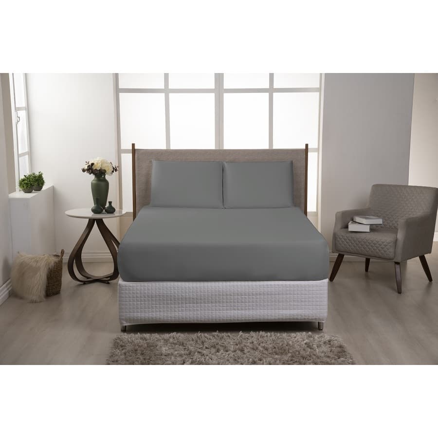 Lençol King 3 Peças Poliéster 400 Fio: Toque Suave e Estilo Moderno : Conforto e Durabilidade Alta Qualidade Confortável