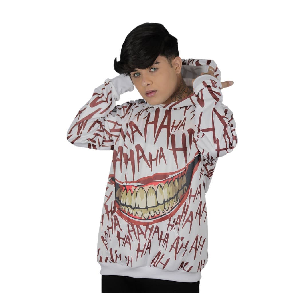 Blusa Moletom Canguru Unisex Coringa Haha 100% Poliéster Agasalho Frio Blusão