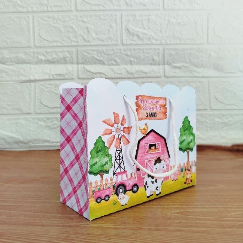 Sacolinhas Personalizadas Lembrancinhas Fazendinha - Pegue e Monte
