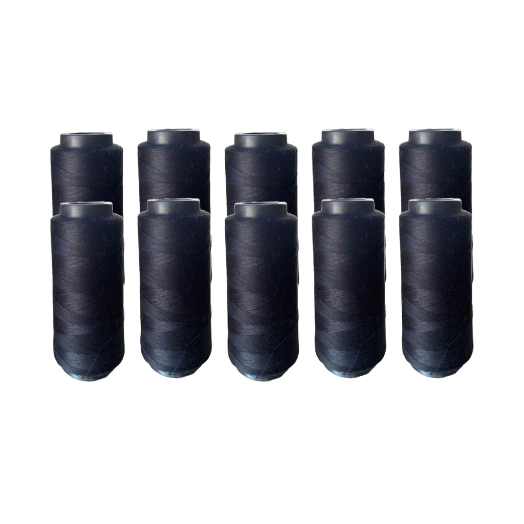 Kit 10 Linhas de Costura 120 Reta de 2.000 Jardas, Cor Branco, Preto e Colorido