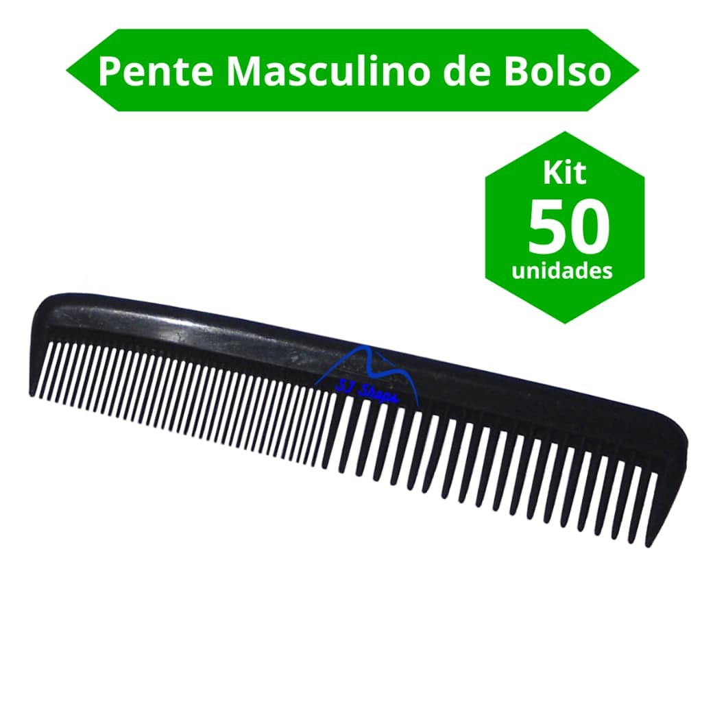 Pente Masculino Kit 50 un. de Bolso INQUEBRÁVEL Preto Ótimo custo beneficio