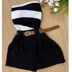 Conjunto Charm Alfaiataria com BodyTomara Que Caia em Tecido Bubble