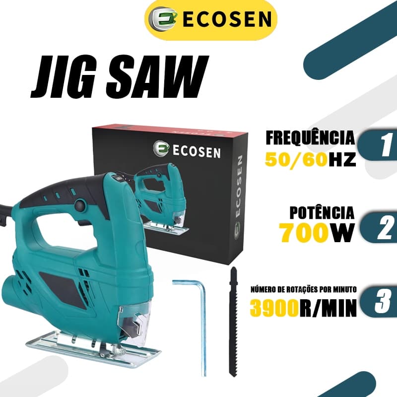 Serra Tico Tico 700w 3900rpm Uso Profissional Base Ajustável 110V ecosen