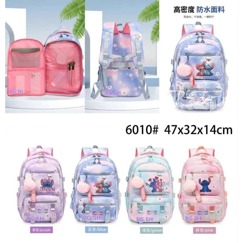 Mochila escolar infantil grande meninas Tie Dye coloridas espaço para notebook