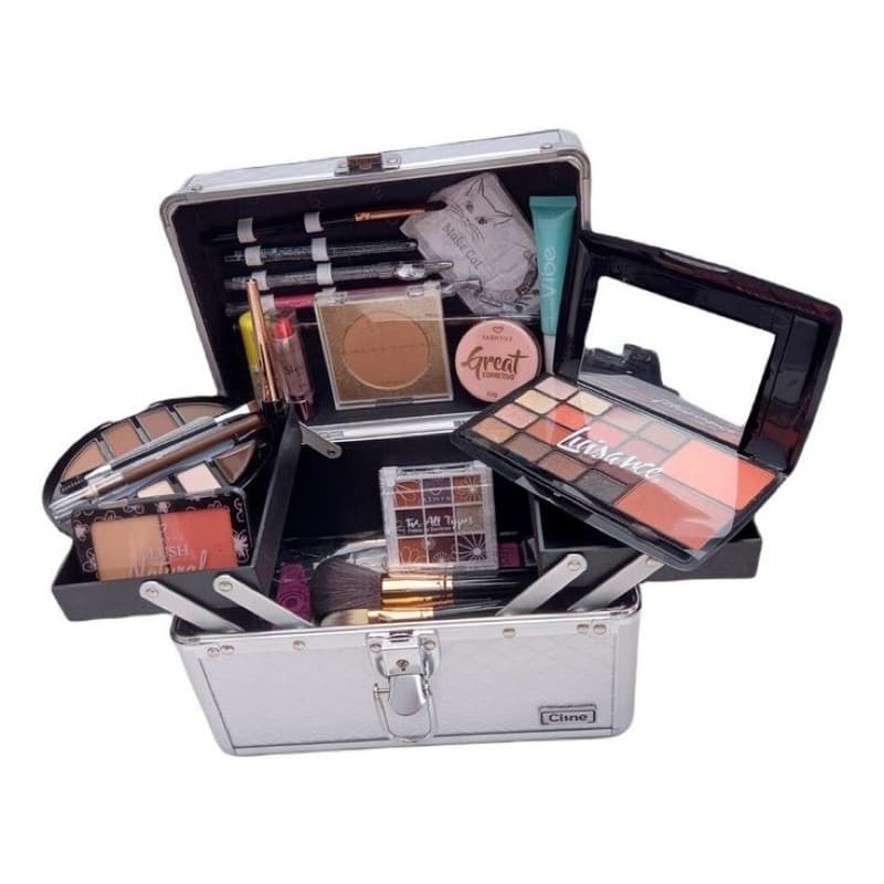 MALETA + MAKE COMPLETA COM PINCEIS MAQUIAGEM BARATA BLOGUERA
