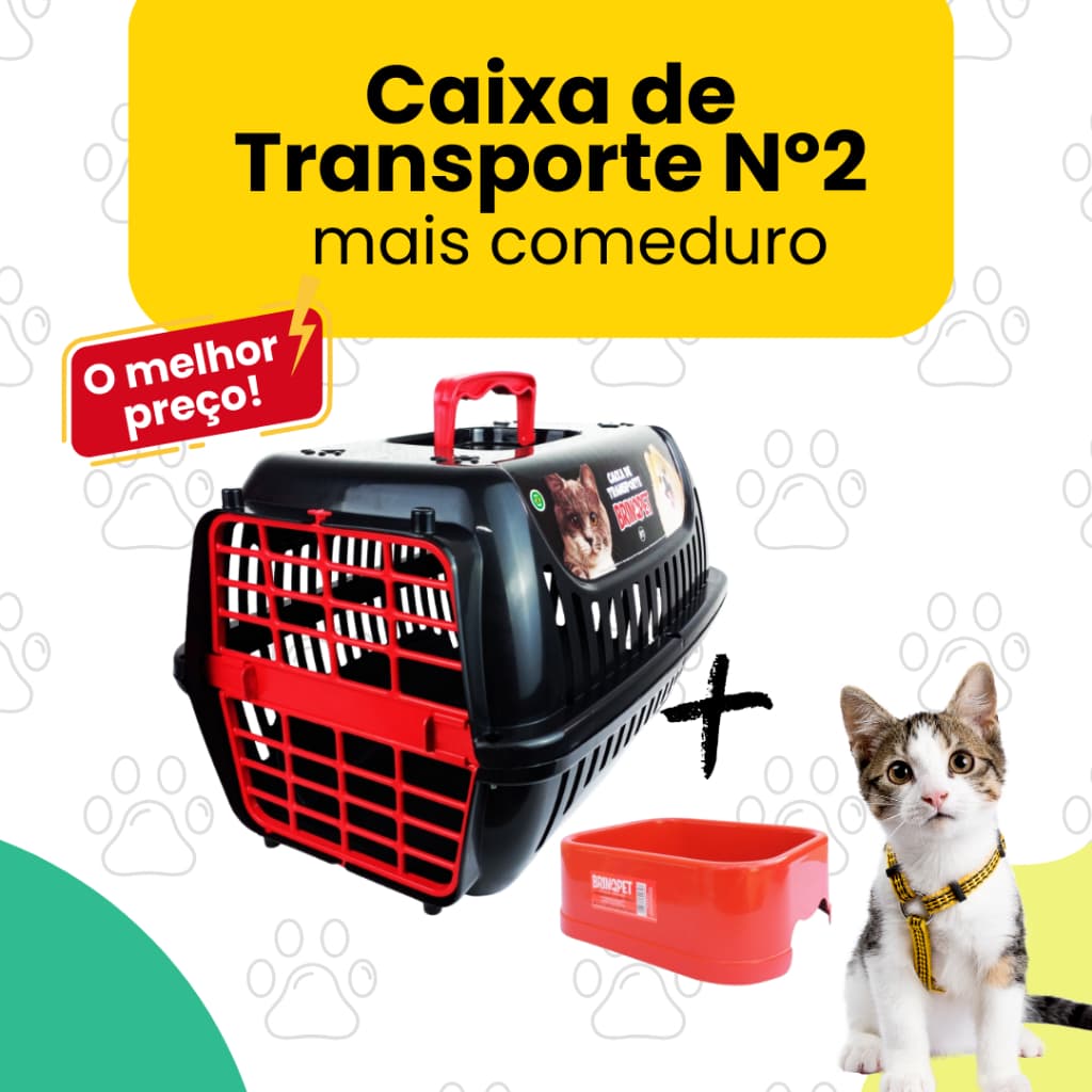 Caixa de Transporte N2 para cachorro gatos hamister e coelho Premium - Brinqpet e  Comedouro