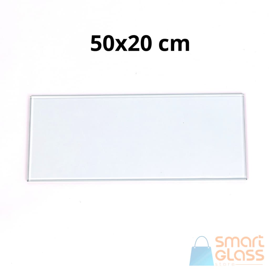 Prateleira Em Vidro 50x20 Com Suporte Premium Retangular