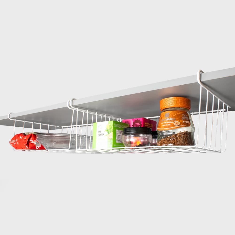 Kit 2 Un Cesto Grande Gavetex Organizador Armário Lavanderia Aço Aramado Encaixar Prateleira