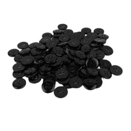 Botão  Plástico 4  furos fosco preto  ( Camisa social )