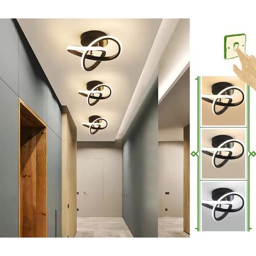 Luminária Led De Teto Moderna Plafon Sobrepor Infinito Preto