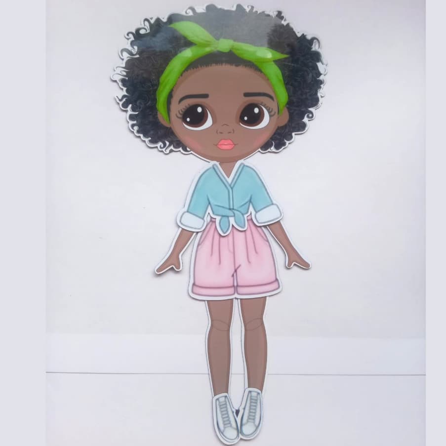 Boneca Magnética de Vestir Black, Boneca de Papel Magnética. boneca de imã