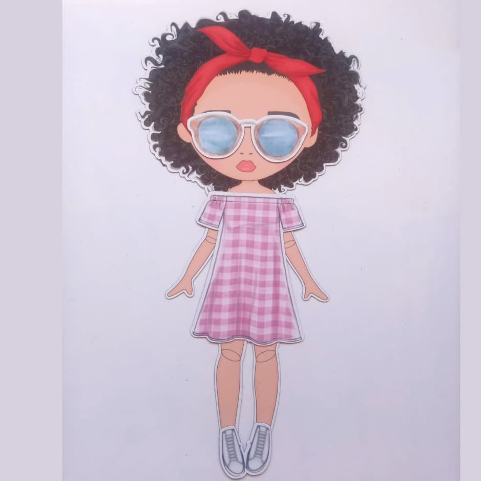 Boneca Magnética de Vestir Morena, Boneca de Papel Magnética, boneca de imã
