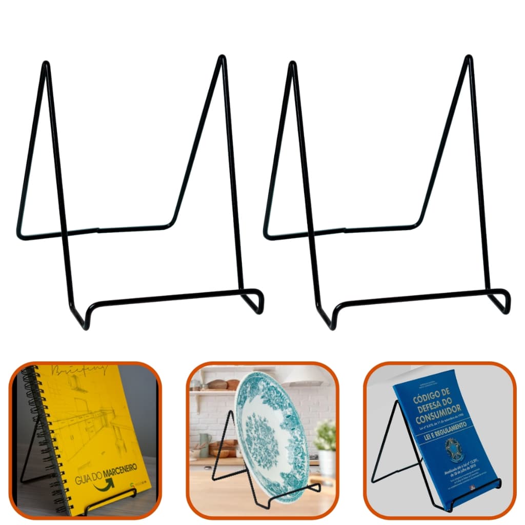 Kit 2 Expositor Para Livro Revistas E Louças Aramado Preto