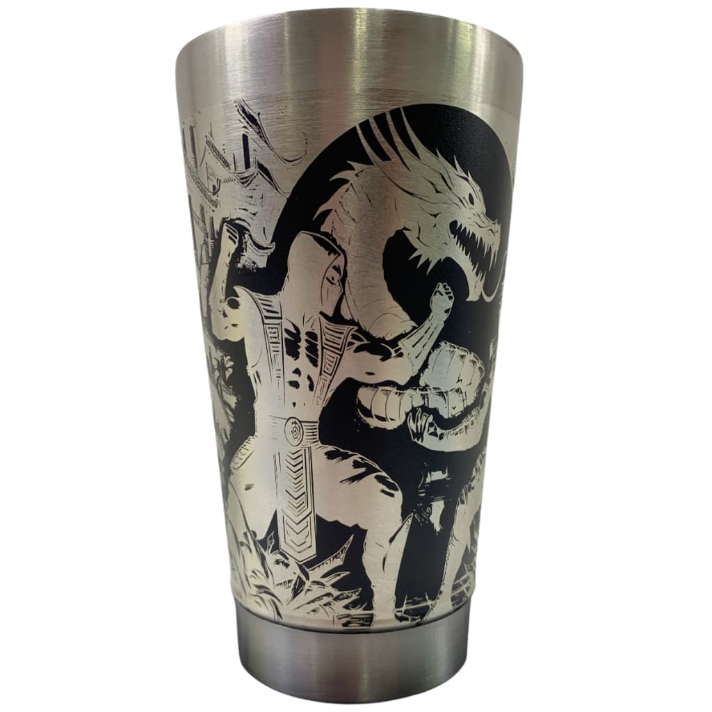 Copo Térmico Em Aço Inoxidável Com Tampa E Abridor 473ml Personalizado 360° Graus Jogo Mortal Kombat