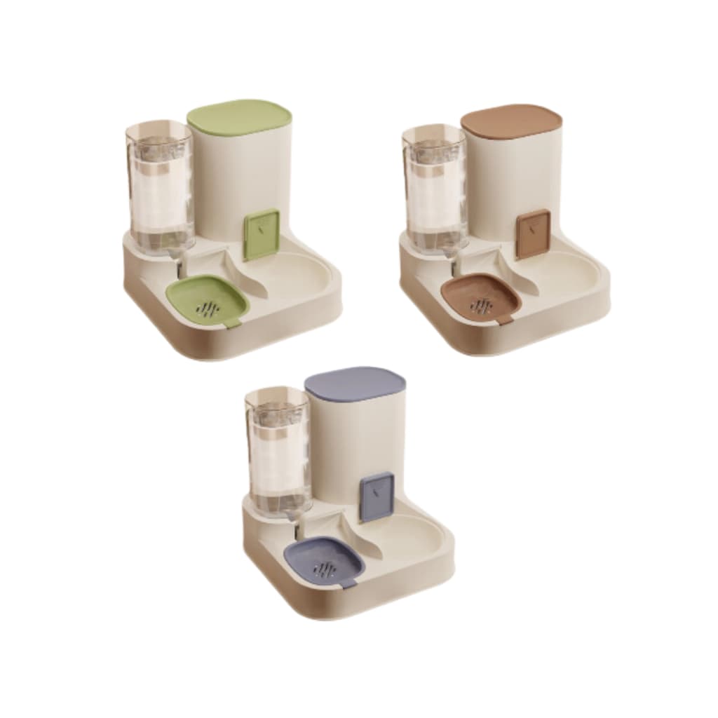 Bebedouro com Comedouro Alimentador Automático Pet Cães Gato