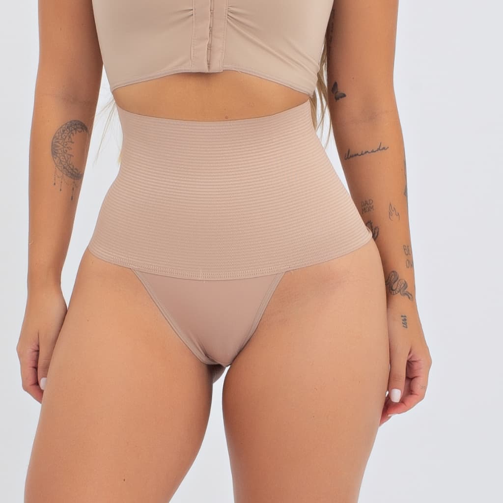 Calcinha Cinta Modeladora Alta Compressão Pós Parto Cos Alto 18cm