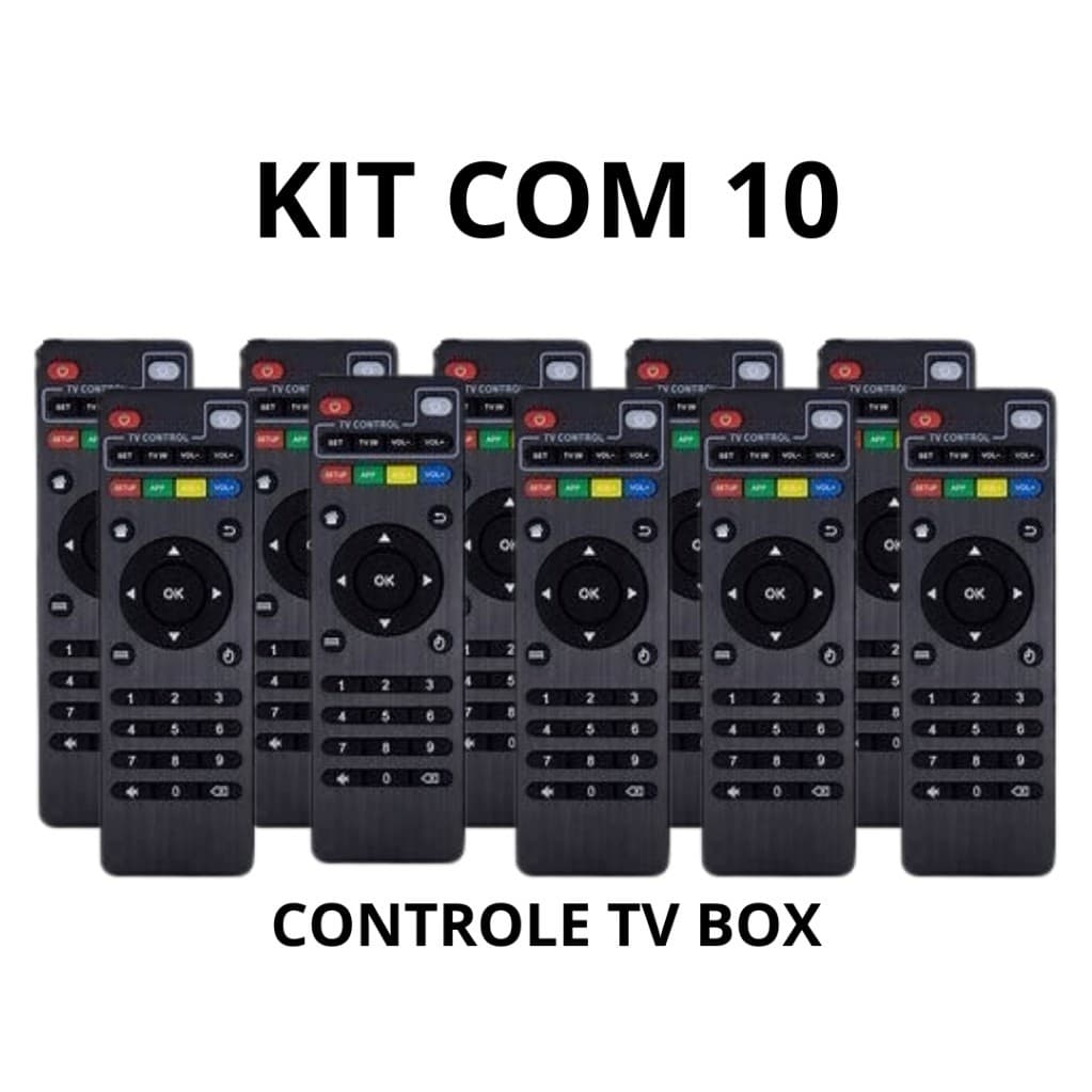 Kit Com 10 Controle Universal Para Smart Box TV