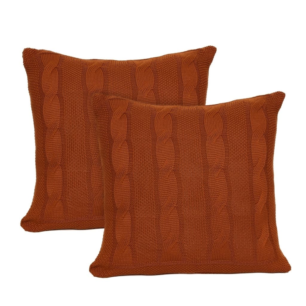 Kit 2 Capas De Almofadas Tricot Decorativa Sofá Cama Tranças