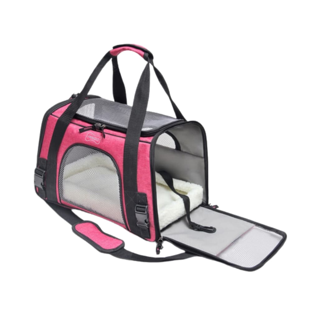 Bolsa de Transporte Pet 43x28x25cm Viagem Para Cães Gatos Perigot Pink