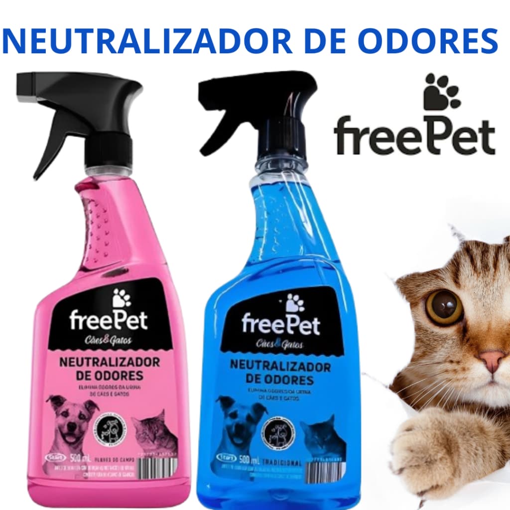 FREE PET NEUTRALIZADOR DE ODORES - TRADICIONAL/FLORES DO CAMPO -500ML