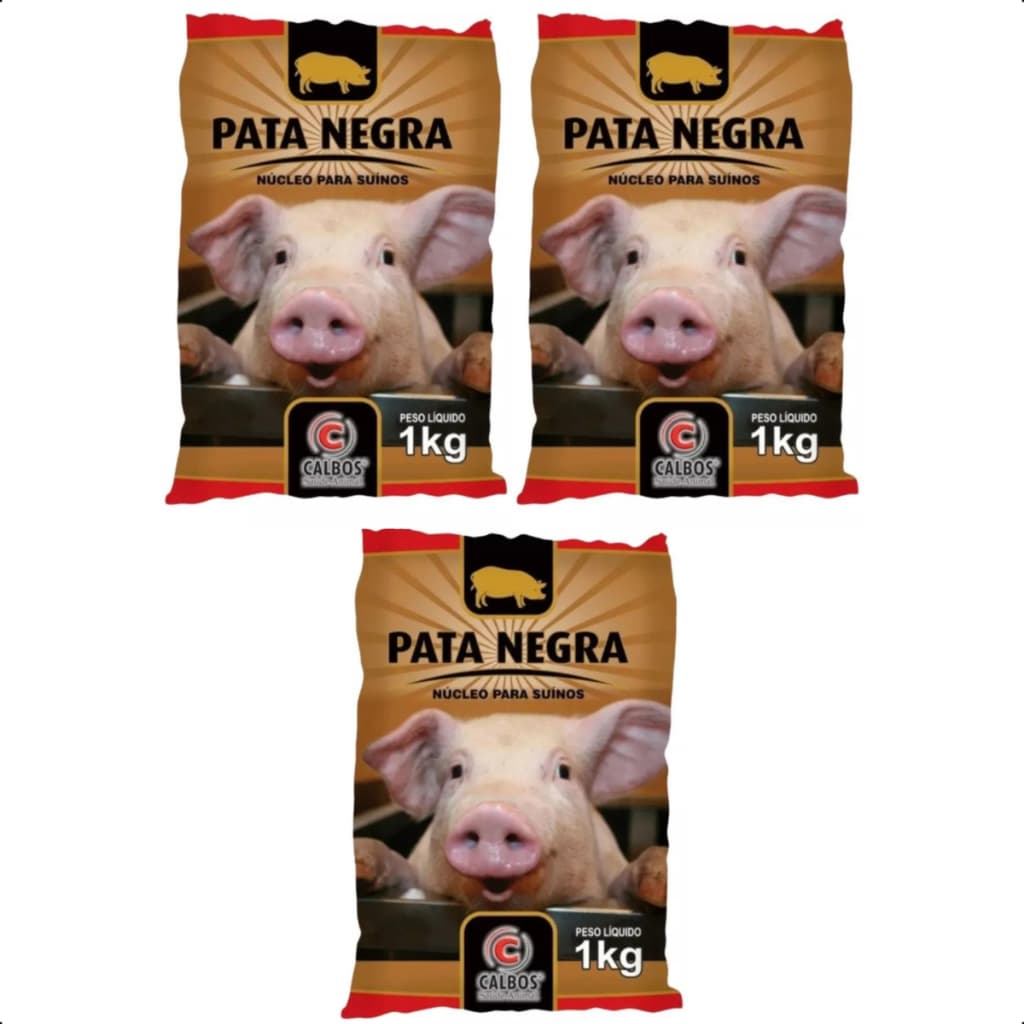 Kit 3 Núcleo Para Suínos Porcos Pata Negra 1 Kg Calbos Vitaminas e Minerais