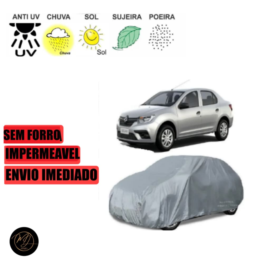 Capa de Cobrir Carro LOGAN SEM FORRO- Impermeável e Proteção Completa contra Sol, Chuva e Poeira