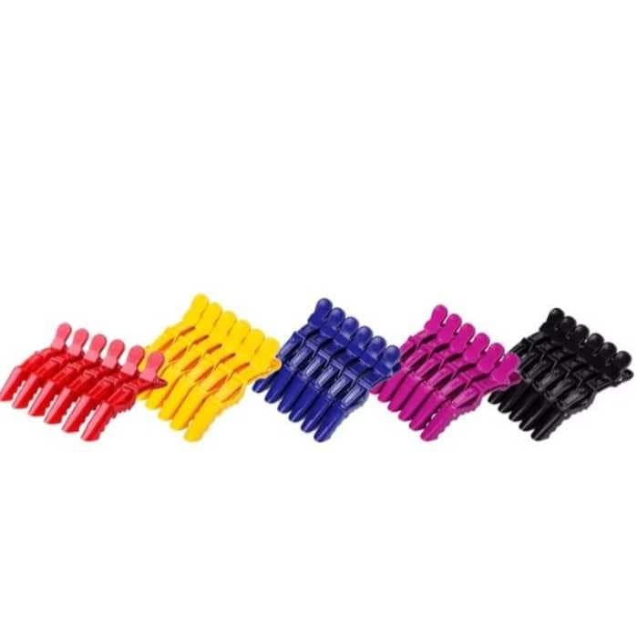 Presilha Jacare Crocodilo Clip Para Cabelo Cabeleireiro com 6 unidades